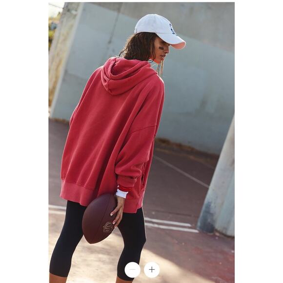 FP Movement Sprint to the Finish Hoodie Large Winterberry | Cozy Boho Oversized - Picture 3 of 13